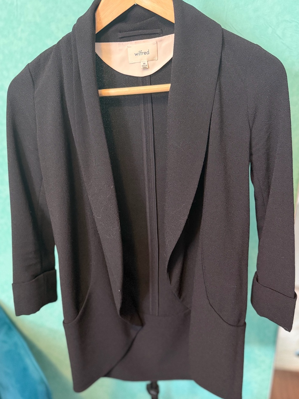 🖤💫Aritzia Wilfred | Chevalier open-front blazer in black crepe